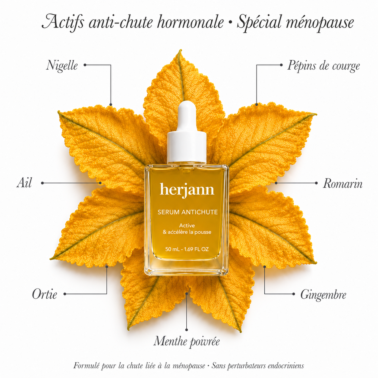 Grow Sérum Herjann – Sérum Anti-Chute et Fortifiant Cuir Chevelu 50 ml